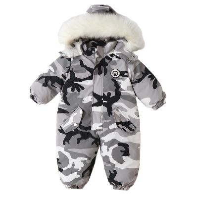 China Wholesale OEM Winter Girl's Camouflage Snowsuit Children's Outdoor Windproof Clothing Baby Boy Breathable Warm Romper for sale