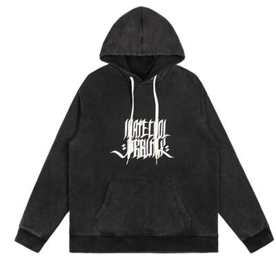 China Anti-Wrinkle Wholesales Bulk Sweatshirts 100% Acid Washed Cotton Men Hoodie Thick High Quality Graphics Sweatshirts for sale