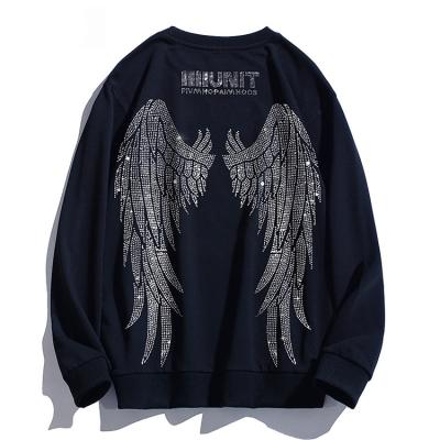 China Anti-wrinkle 2022 Wholesales Cotton Rhinestone Plus Size Drop Shoulder Yeezy Men's Hoodies and Sweatshirts for sale