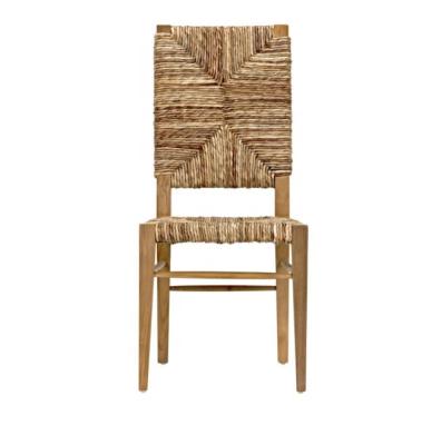 China OEM Vegetable Plankton OAK Natural Rope Woven Teak Patio Garden Umpire Chair (Other) Customized Solid Wood Rattan Modern Villa Adjustable Dining Chair for sale