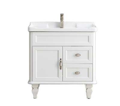 China Modern European Style Floor Standing Double Sink Bathroom Vanity Cabinet Sets With Drawers for sale