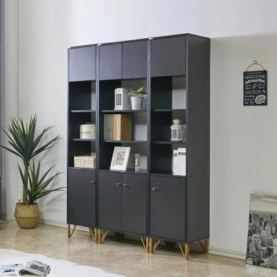 China Factory Price (Size) Adjustable Lacquer Painted Wooden Living Room Book Storage Cabinet With Doors for sale