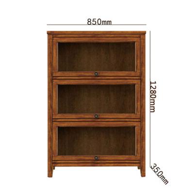 China Modern American Style Birch Solid Wood Material Modern 3 Layer Bookshelf Book Storage for sale