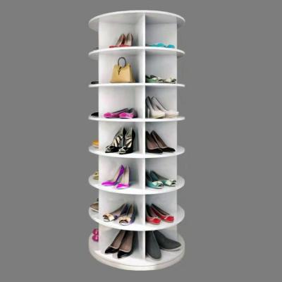 China Save Space Manufacturer Wholesale White Rotating Shoe Rack For Shoe Store Showcase for sale