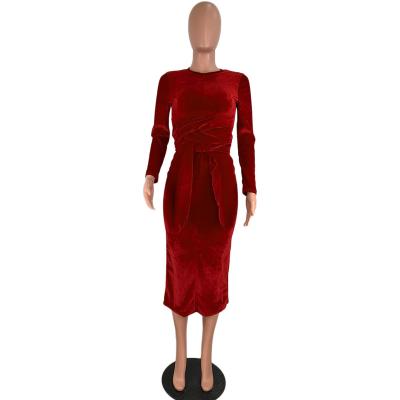 China Anti-static long sleeve loose plus size women clothing women fall casual dressescasual clothing dresses for sale