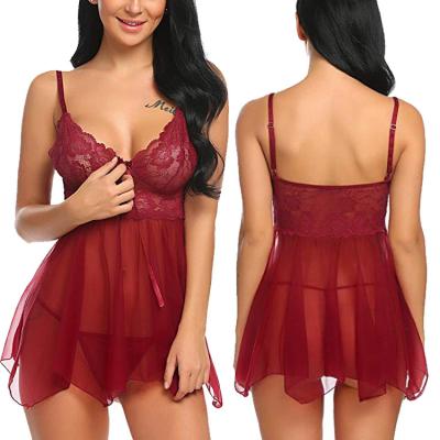 China Breathable ladies pajamas in the fall of 2021 new Europe and the United States are selling hot cakes lace up lingerie skirt with shoulder straps for sale