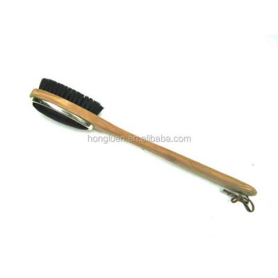 China Long Handle Sustainable Natural Bristle Travel Wooden Fiber Cleaning Brush For Hotel Home for sale