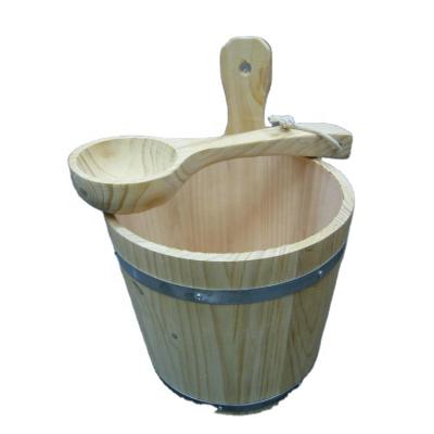 China China Customized Natural Wooden Sauna Bucket Spoon Set For Sauna Room for sale