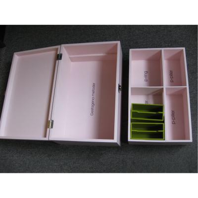 China China Wholesale Custom Pink Wooden Jewelry Gift Packaging Storage Box for sale