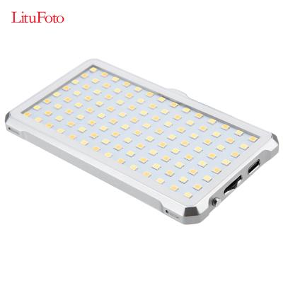 China Aluminum Alloy LituFoto Portable Bicolor CRI 3200-5600K 96 LED Video Light for sale