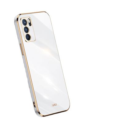 China Shockproof Soft Gold Plated Plated TPU Mobile Phone Case For OPPO Reno 6/6Pro/6Pro+ Phone Cover for sale