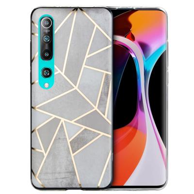 China New Anti-fall Marble Pattern Plated Soft Mobile Phone Case Fits Xiaomi 10/10Pro for sale