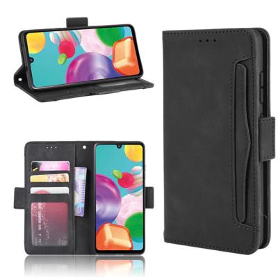 China Anti-fall Soft Skin Feeling Leather Magnetic Phone Cover For Samsung Galaxy A41 SC-41A Japan Version Multi Card Slot Leather Cases for sale