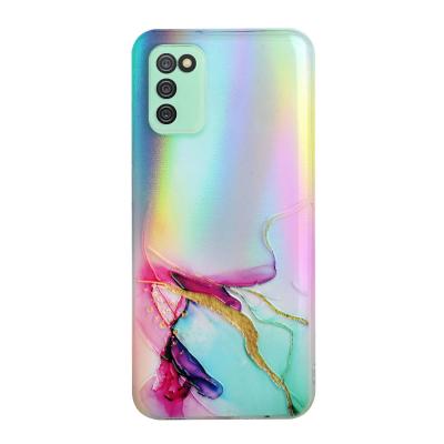 China Anti-fall Hot Sale Luxury Colorful Marble Laser Phone Case For Samsung Galaxy A02 A02S Clear Soft TPU Shockproof Cover Back Cover for sale