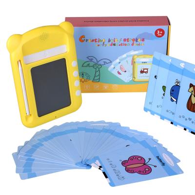 China 50 PCS Educational LCD Writing Tablet Talking Flash Cards 5.5 Inch Doodle Board Electronic Preschool Learning Children Educational Toys for sale