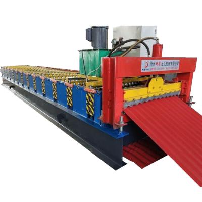 China Low Noise Novel Designed Steel Corrugated Panel Metal Roof Tile Sheet Making Roll Forming Machine for sale