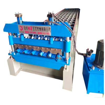 China Hydraulic station 1200 width single layer ibr with rib roof sheet roll forming machine corrugated tiles making machine for sale