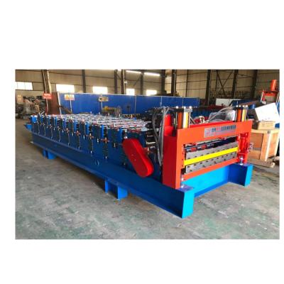 China Building construction America export double layer ibr steel profile metal roof sheet roofing panel roll forming machine for sale