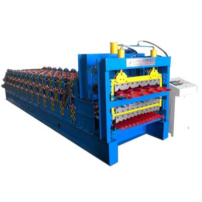 China Building Construction Three Layer Metal Roofing Sheets Machine Roof Tile Making Corrugated Roll Forming Machine for sale