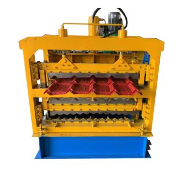 China Building Construction Three Layer Corrugated Roof Tile Roll Forming Machine / Three Layer Roof Tile Roll Former for sale