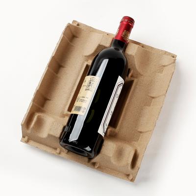 China 2022 New Trend 100% Biodegradable Recyclable Custom Paper Pulp Mold Bottle Packaging For Wine for sale