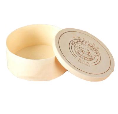 China Handmade Custom Unfinished Round Birch Bark Soft Wooden Cheesecake Packaging Box For Gift for sale