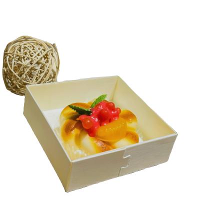 China Disposable Eco-friendly Food Grade Cake Box Square Baking Dessert Puff Pastry Wooden Packaging Box With Clear Lid for sale