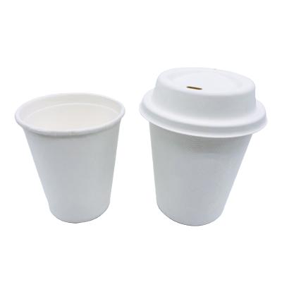 China Wholesale 100% Bagasse Coffee Mug Biodegradable Compostable Sugarcane Bagasse Paper Pulp Disposable Coffee Cups With Lids for sale