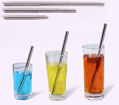 China Viable Wholesale Reusable Metallic Colorful Portable Collapsible Flexible Set Of 304 Stainless Steel Straws Straight for sale