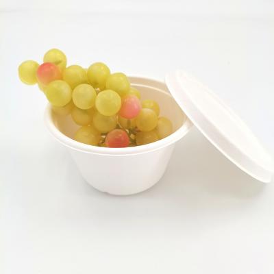 China 100% Food Grade Sugarcane Bagasse Paper Biodegradable Pulp Round 700ml Disposable Salad Bowl for sale