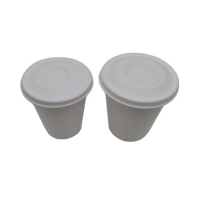 China 100% Biodegradable Sugarcane Bagasse Pulp Molded Coffee Mug Flat Lid for sale