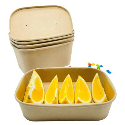 China Biodegradable Box Rectangle Food Packing Paper Food Bowls Takeout Paper Packing for sale