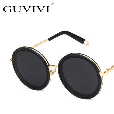 China GUVIVI Sunglasses 2021 Newest Newest Newest Big Round Lens Sunglasses Female Fashion UV Protection Personality Crystal Diamond Crystal Eyewear Frame for sale