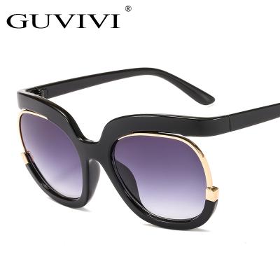 China 2020 Luxury Oversized Sunglasses Manufacturer Fashion Sunglasses UV400 Glass CE Oversized Sunglasses GUVIVI for sale