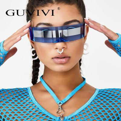 China 2019 Rimless Lens Sunglasses GUVIVI Fashion Sunglasses One Piece Transparent Sunglasses for sale