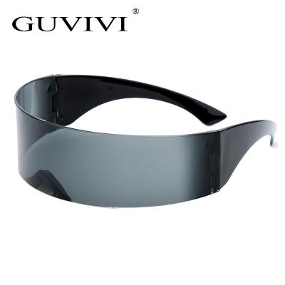 China One Piece Sunglasses 2019 New Fashion GUVIVI Sunglasses Men's Rimless Oversized Rimless Sunglasses for sale