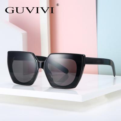 China Fashion GUVIVI Sunglasses Oversized Sunglasses New Fit Square Sunglasses Vintage Cat Eyes 2019 Fashion Sunglasses for sale