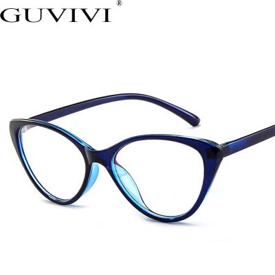 China Wholesale Fashion Optical Sunglasses GUVIVI PC Optical Frame Cateye Teenage Optical Frame Heater for sale