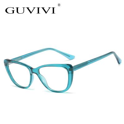 China 2020 new woman eyeglass frame tr90 optical frame GUVIVI optical frame women cat eye frame for sale