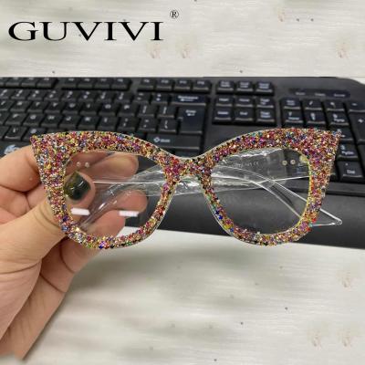 China Wholesale GUVIVI Fashionable Sunglasses Frames Black Wholesale Fashionable GUVIVI Sunglasses Frames 2020 Black Oversize Cat Eye Sunglasses OEM Optical Frame for sale