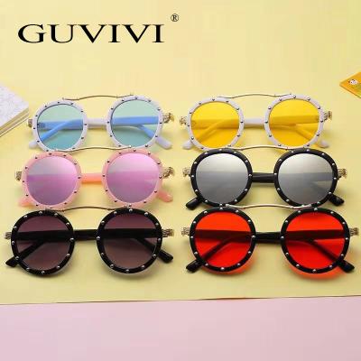 China Unique GUVIVI Children's GUVIVI Sunglasses Boys And Girls Wholesale Custom Logo Child Sunglasses 2020 New Round Sunglasses Model for sale