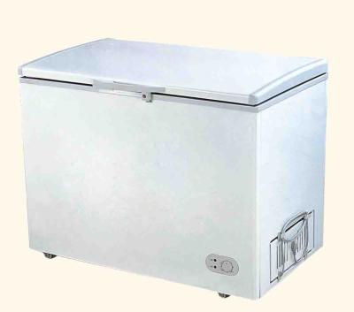 China 338L Top open curved glass door ice cream display freezer for sale