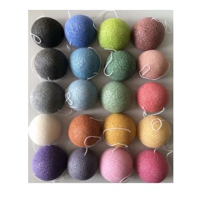 China Facial Biodegradable Natural Bamboo Fiber Konjac Sponge Charcoal Cleanser Face And Body for sale