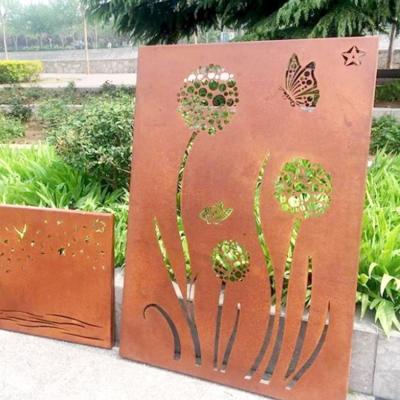 China Decoration Corten Steel Privacy Panels Garden Corten Steel Fencing Panels for sale