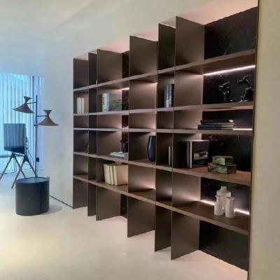 China 201 304 SS Freestanding Bookshelf Room Divider Room Separator Shelves for sale