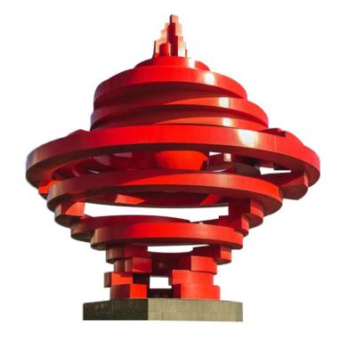 China Red Outdoor Decorative Metal Sculpture Galvanized Steel Sculpture for sale