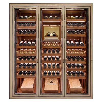 China Gabinete de vino de acero inoxidable con puerta de vidrio Luxury Gabinete de vinos independiente en venta