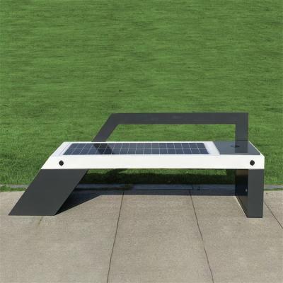 China Commercial Outdoor Smart Solar Powered Bench Wireless Charging Light Seat for sale