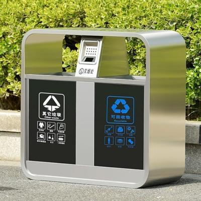 China Dual Chamber Recycle Trash Bin Cheap Good Price Stainless Steel Waste Bin for sale