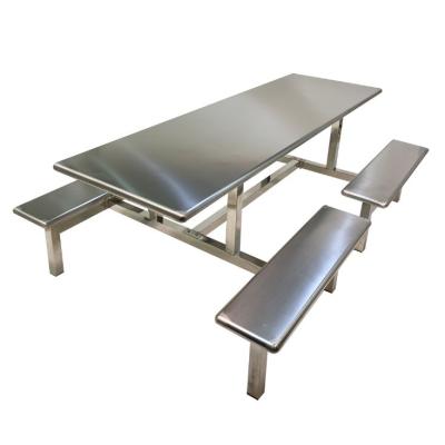 China Modern Park Stainless Steel Waiting Bench Outdoor Dining Table Chair for sale